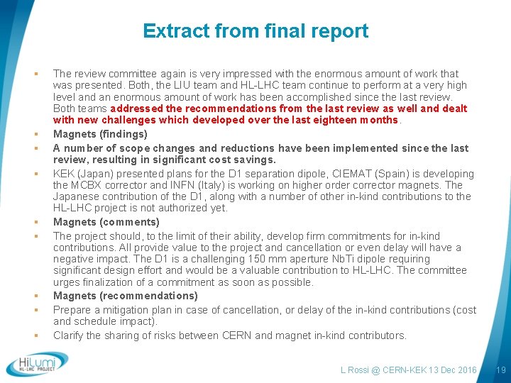 Extract from final report § § § § § The review committee again is