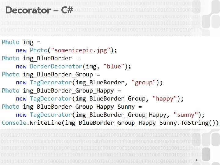 Decorator – C# 71 