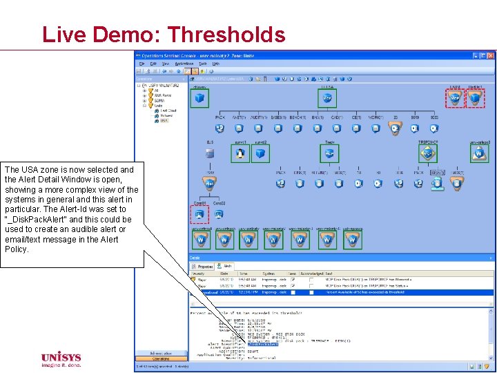 Live Demo: Thresholds The USA zone is now selected and the Alert Detail Window