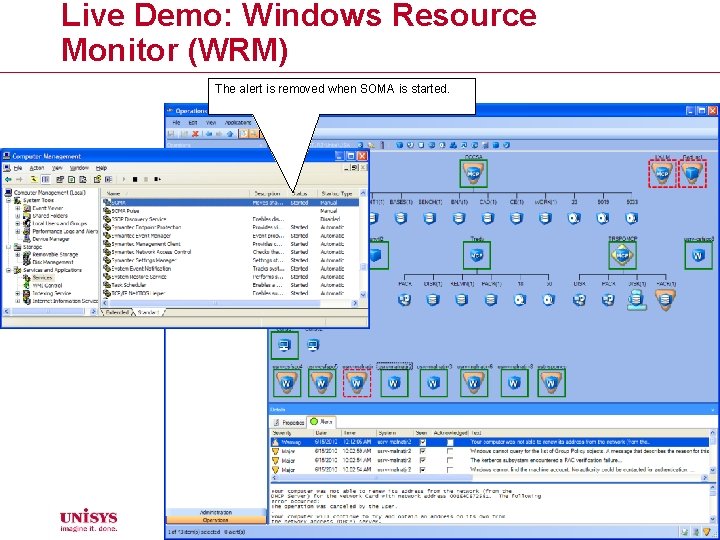 Live Demo: Windows Resource Monitor (WRM) The alert is removed when SOMA is started.