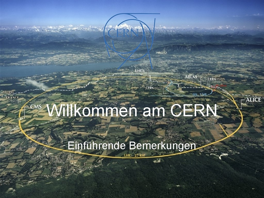 Willkommen am CERN Einführende Bemerkungen 