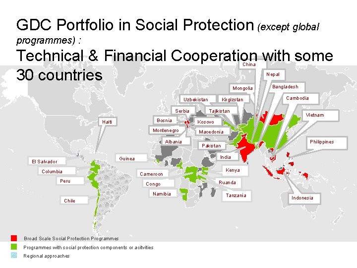 GDC Portfolio in Social Protection (except global programmes) : Technical & Financial Cooperation with