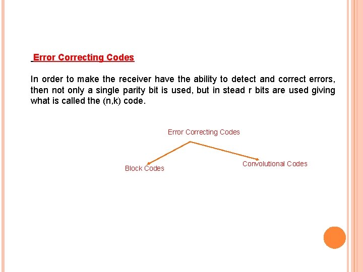 Error Correcting Codes In order to make the receiver have the ability to detect