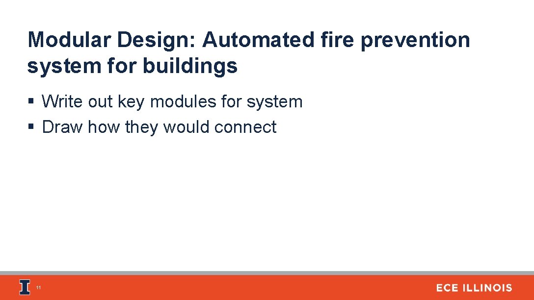 Modular Design: Automated fire prevention system for buildings § Write out key modules for