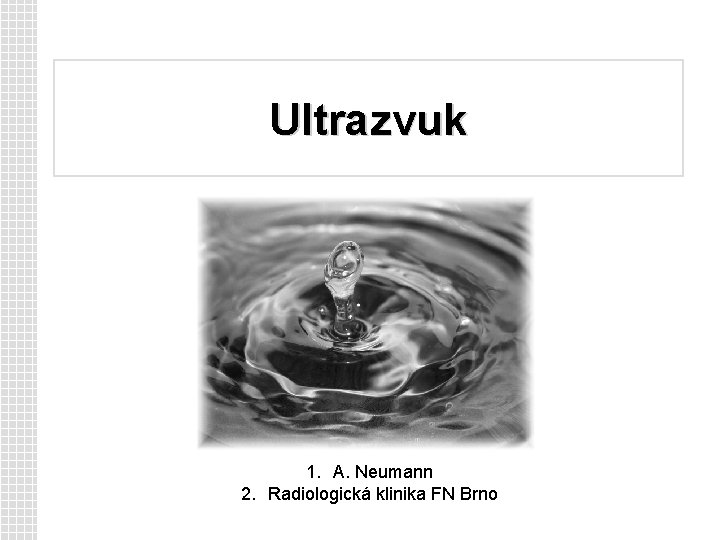 Ultrazvuk 1. A. Neumann 2. Radiologická klinika FN Brno 