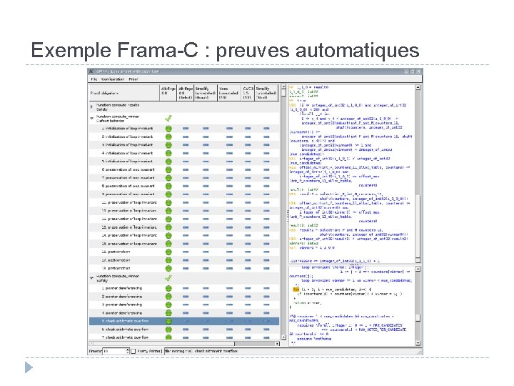 Exemple Frama-C : preuves automatiques 