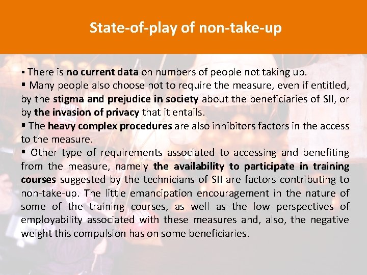 State-of-play of non-take-up § There is no current data on numbers of people not