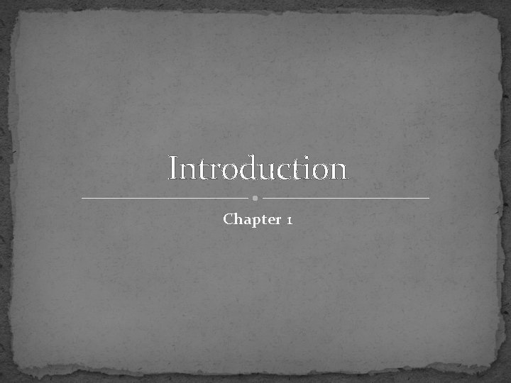 Introduction Chapter 1 
