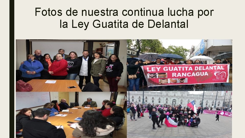 Fotos de nuestra continua lucha por la Ley Guatita de Delantal 