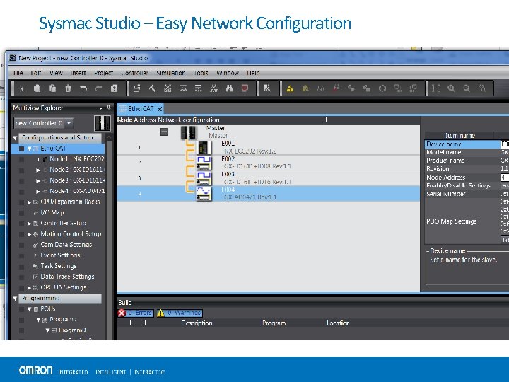 Sysmac Studio – Easy Network Configuration 