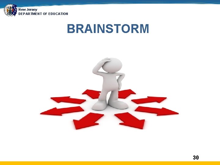 New Jersey DEPARTMENT OF EDUCATION BRAINSTORM 30 