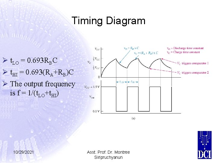 Timing Diagram Ø t. LO = 0. 693 RBC Ø t. HI = 0.