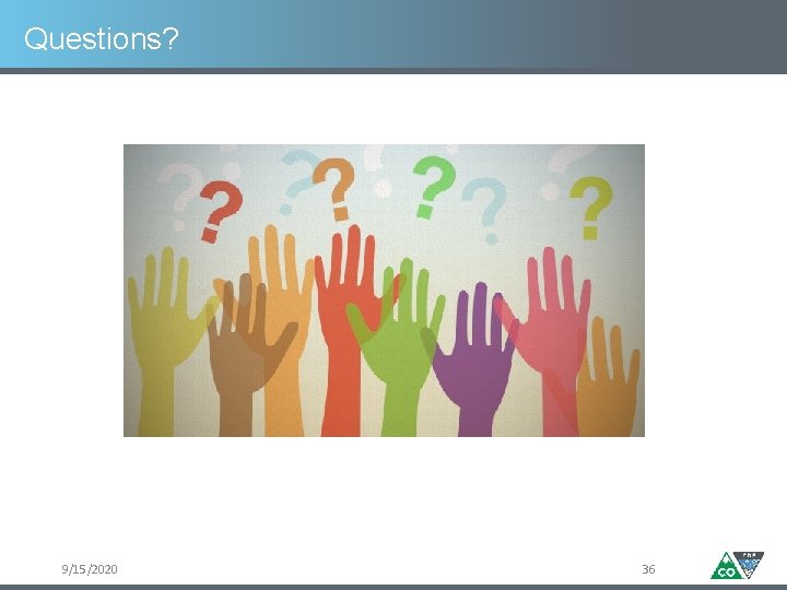 Questions? 9/15/2020 36 