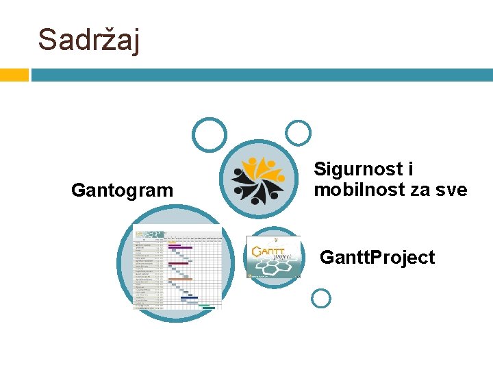 Sadržaj Gantogram Sigurnost i mobilnost za sve Gantt. Project 