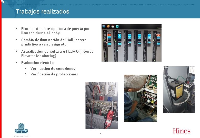 Trabajos realizados • Eliminación de re-apertura de puerta por llamado desde el lobby •