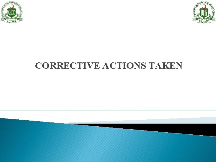 CORRECTIVE ACTIONS TAKEN 