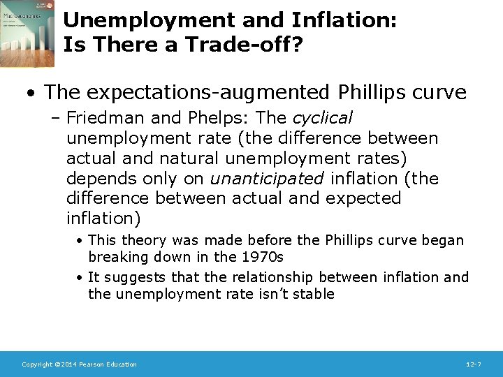 Unemployment and Inflation: Is There a Trade-off? • The expectations-augmented Phillips curve – Friedman