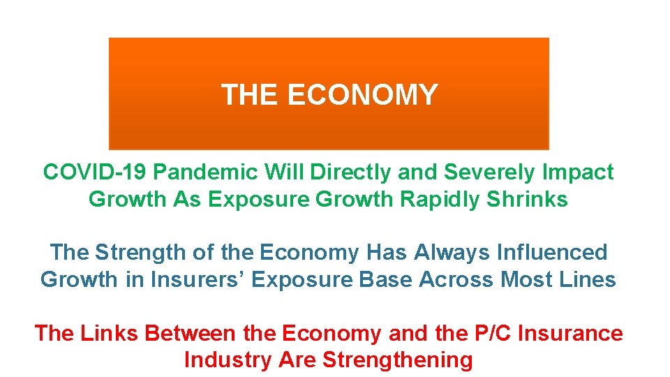 THE ECONOMY COVID-19 Pandemic Will Directly and Severely Impact Growth As Exposure Growth Rapidly