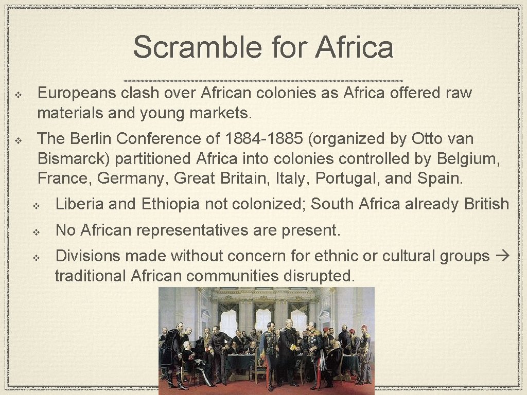 Scramble for Africa v v Europeans clash over African colonies as Africa offered raw