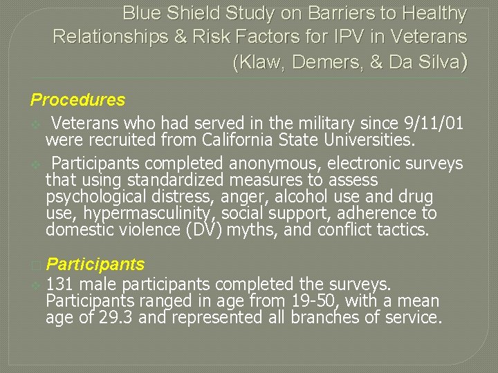 Blue Shield Study on Barriers to Healthy Relationships & Risk Factors for IPV in