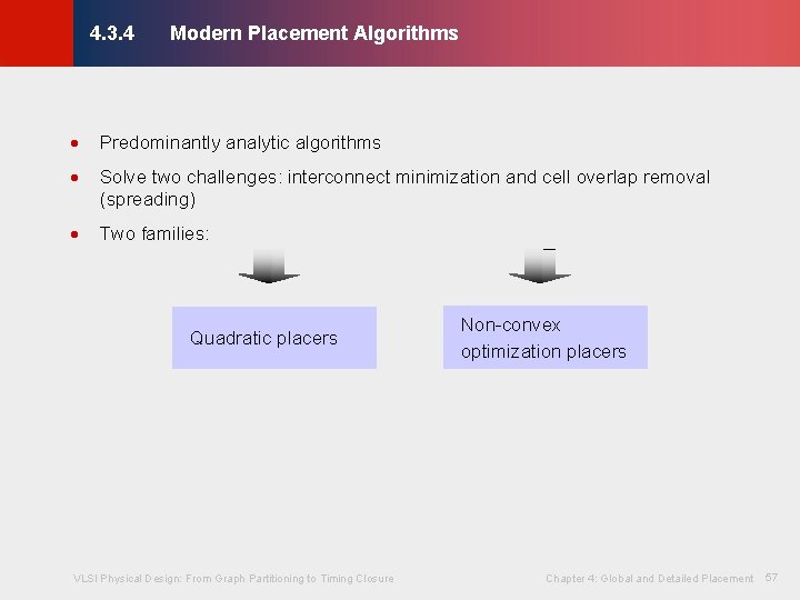 Modern Placement Algorithms © KLMH 4. 3. 4 · Predominantly analytic algorithms · Solve