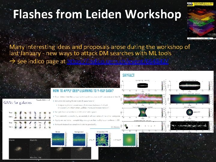 Flashes from Leiden Workshop Many interesting ideas and proposals arose during the workshop of