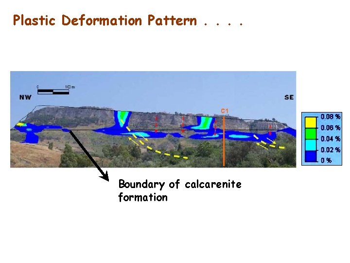 Plastic Deformation Pattern. . Boundary of calcarenite formation 