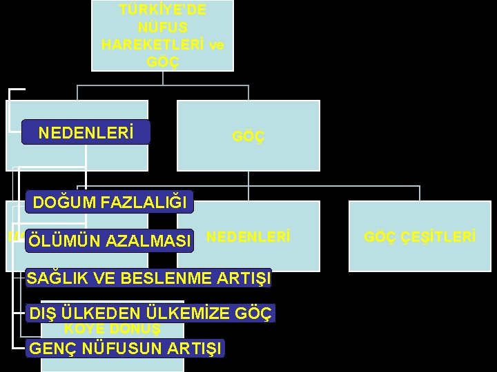 TÜRKİYE’DE NÜFUS HAREKETLERİ ve GÖÇ NEDENLERİ NÜFUS ARTIŞI GÖÇ DOĞUM FAZLALIĞI MGK GÖÇ RAPORU