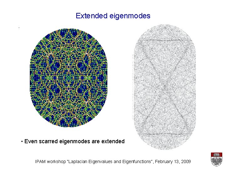 Extended eigenmodes • Even scarred eigenmodes are extended IPAM workshop “Laplacian Eigenvalues and Eigenfunctions”,