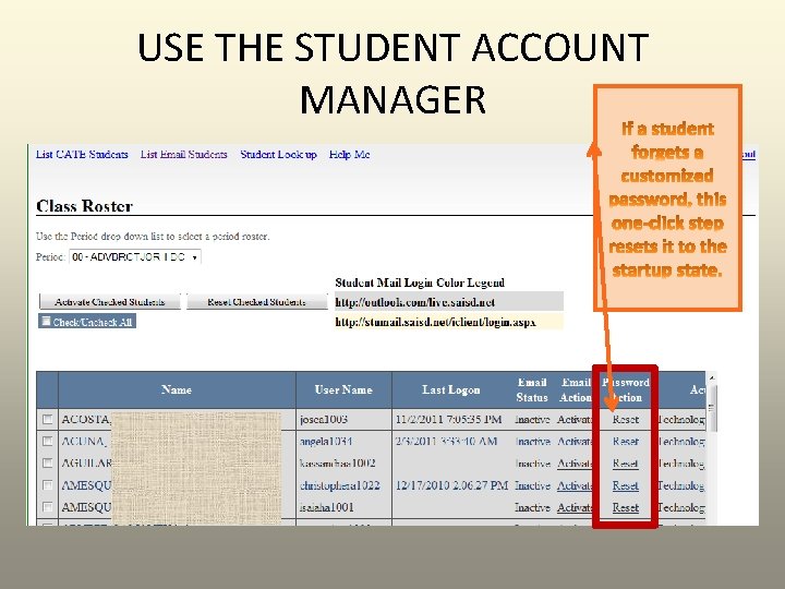 USE THE STUDENT ACCOUNT MANAGER 