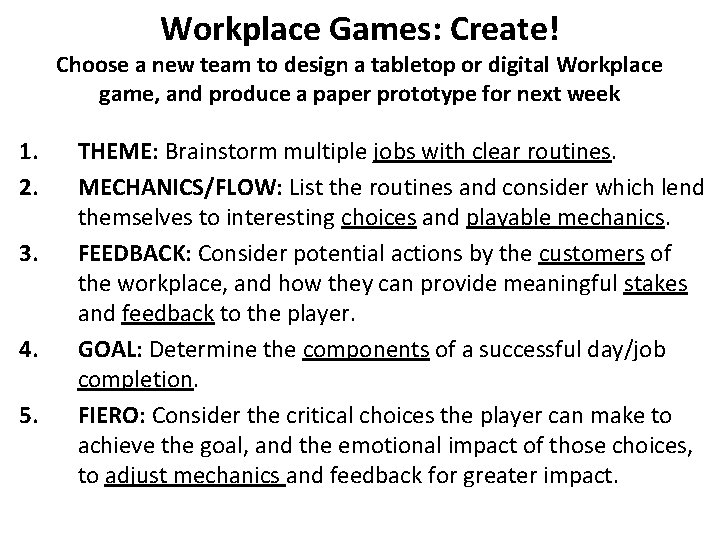 Workplace Games: Create! Choose a new team to design a tabletop or digital Workplace