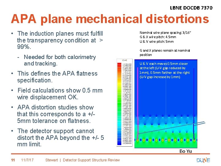 LBNE DOCDB 7370 APA plane mechanical distortions • The induction planes must fulfill the