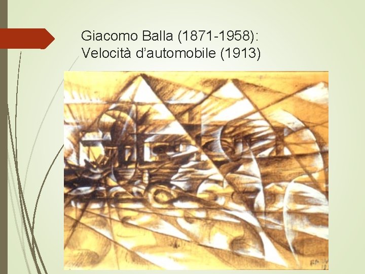 Giacomo Balla (1871 -1958): Velocità d’automobile (1913) 