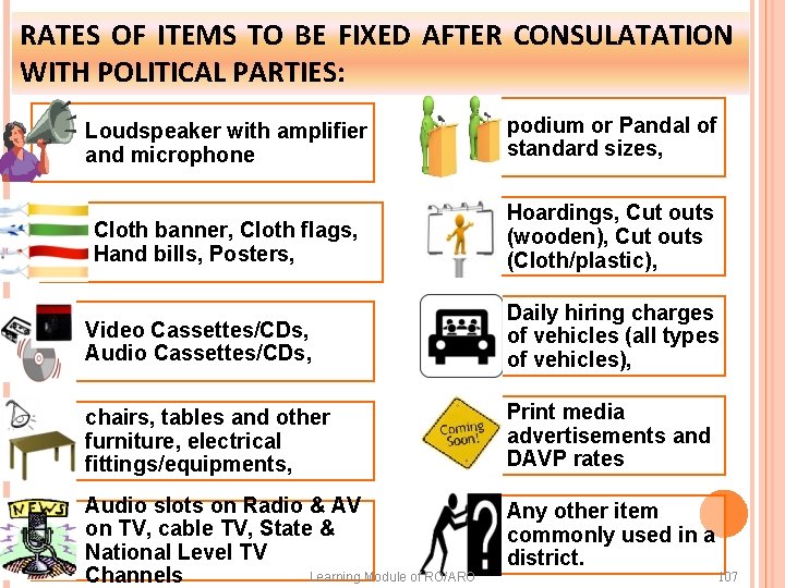 RATES OF ITEMS TO BE FIXED AFTER CONSULATATION WITH POLITICAL PARTIES: Loudspeaker with amplifier