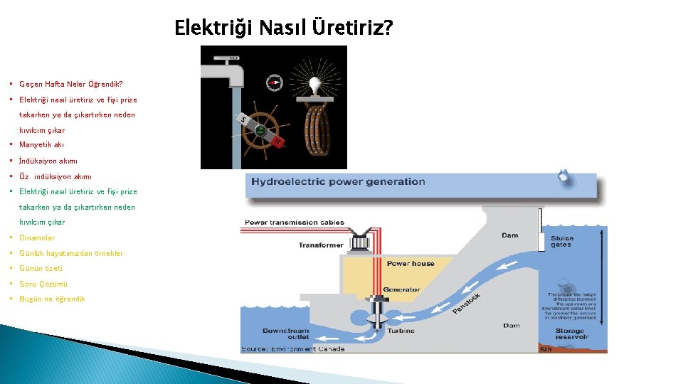 Elektriği Nasıl Üretiriz? • Geçen Hafta Neler Öğrendik? • Elektriği nasıl üretiriz ve fişi