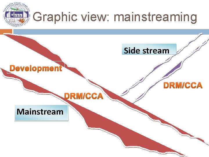Graphic view: mainstreaming Side stream Development DRM/CCA Mainstream 