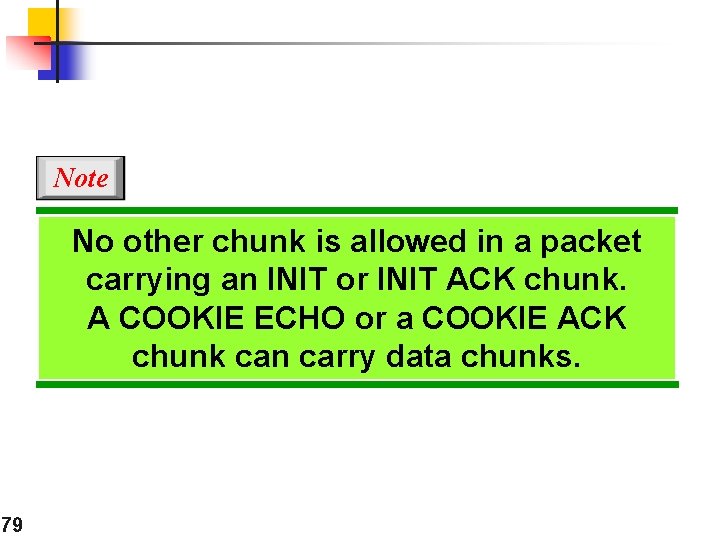 Note No other chunk is allowed in a packet carrying an INIT or INIT