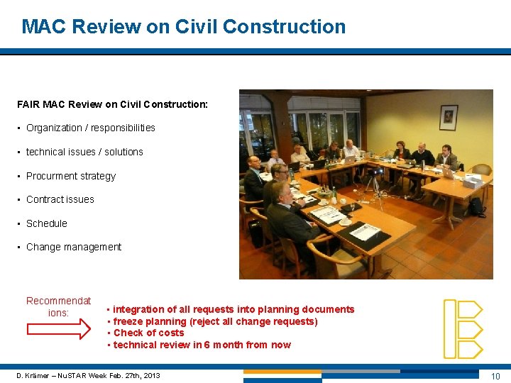 MAC Review on Civil Construction FAIR MAC Review on Civil Construction: • Organization /