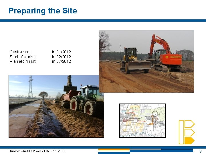 Preparing the Site Contracted: Start of works: Planned finish: in 01/2012 in 02/2012 in
