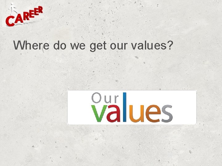 Where do we get our values? Where do we get our values?