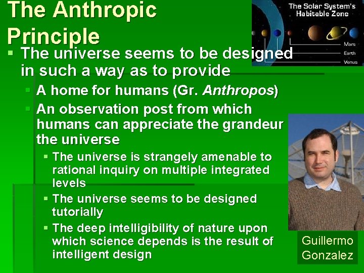 The Anthropic Principle § The universe seems to be designed in such a way