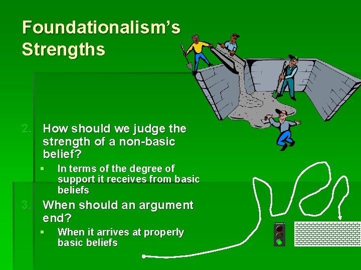 Foundationalism’s Strengths 2. How should we judge the strength of a non-basic belief? §
