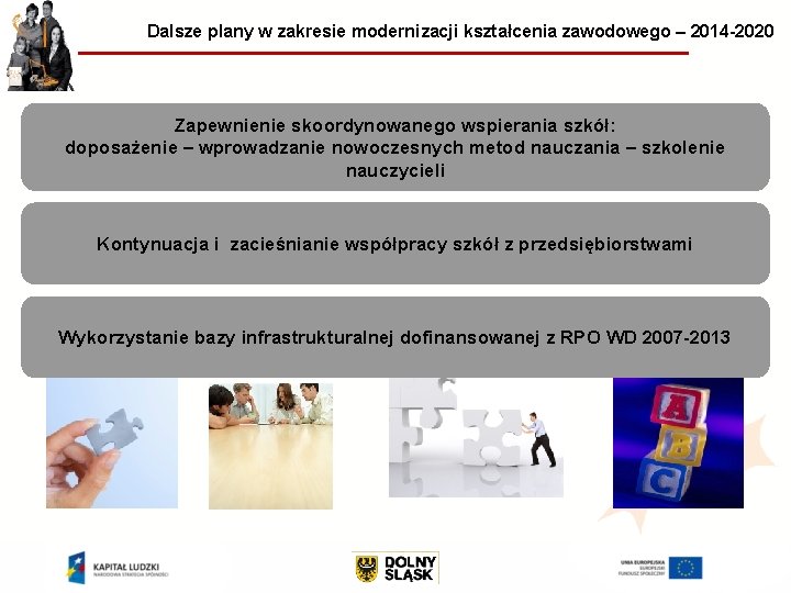 Dalsze plany w zakresie modernizacji kształcenia zawodowego – 2014 -2020 Zapewnienie skoordynowanego wspierania szkół: Dalsze plany w zakresie modernizacji kształcenia zawodowego – 2014 -2020 Zapewnienie skoordynowanego wspierania szkół: