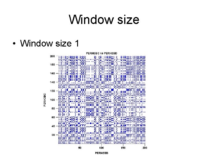 Window size • Window size 1 