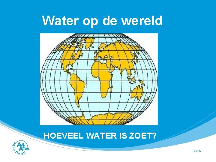 Water op de wereld HOEVEEL WATER IS ZOET? BB 17 