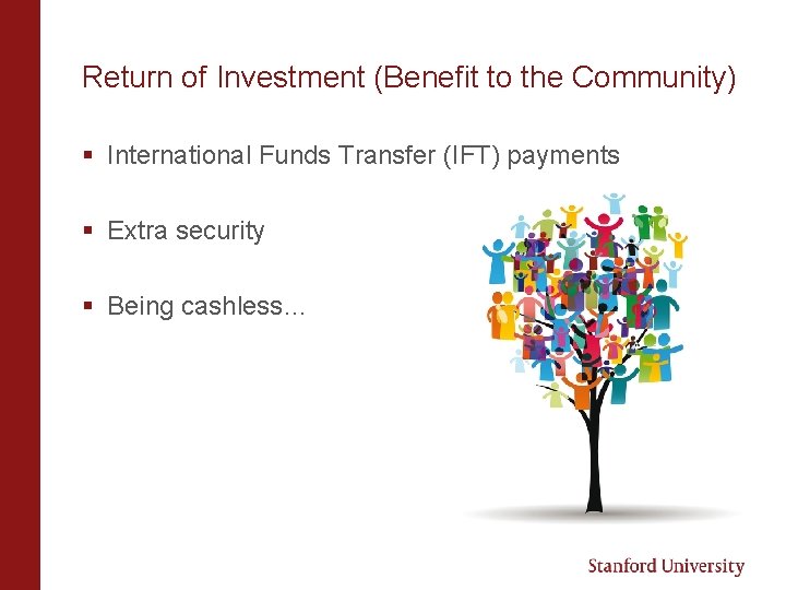 Return of Investment (Benefit to the Community) § International Funds Transfer (IFT) payments §