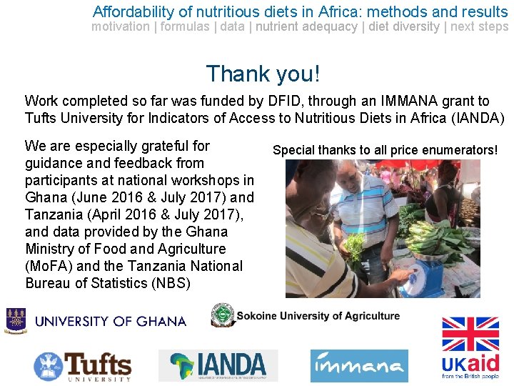 Affordability of nutritious diets in Africa: methods and results motivation | formulas | data