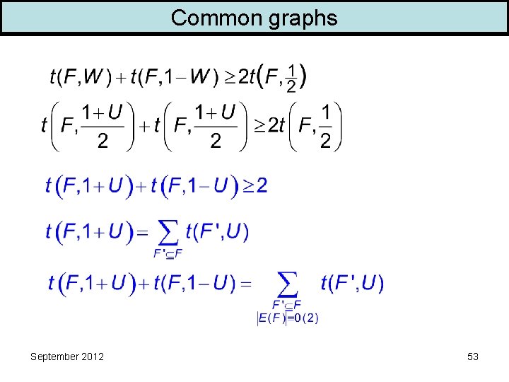 Common graphs September 2012 53 