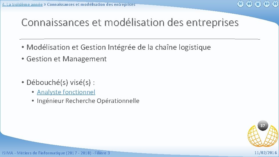 4. La troisième année » Connaissances et modélisation des entreprises • Modélisation et Gestion