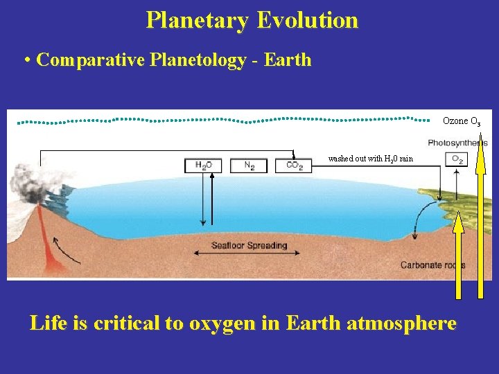 Planetary Evolution • Comparative Planetology - Earth Ozone O 3 washed out with H
